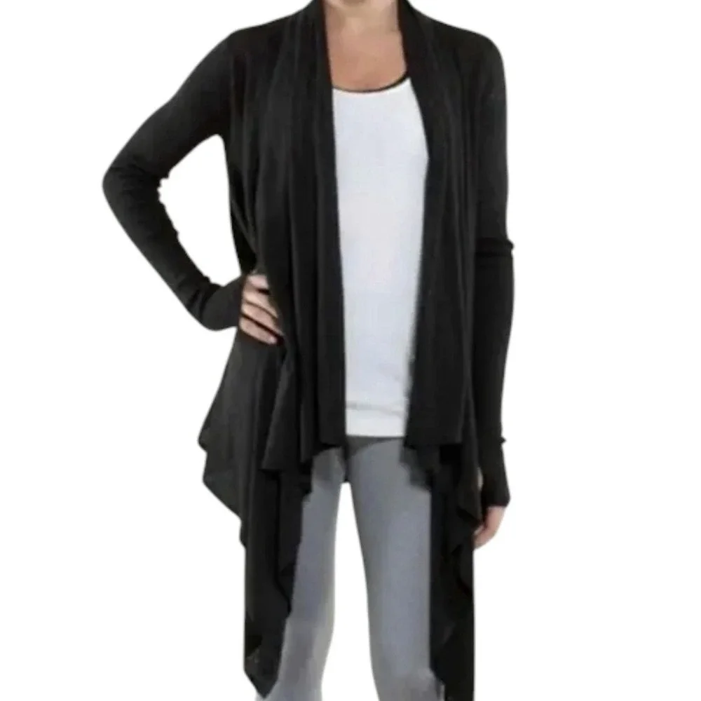 Lululemon Women's 6 Cashmere Blend‎ Universal Wrap Open Cardigan Charcoal #L3-4